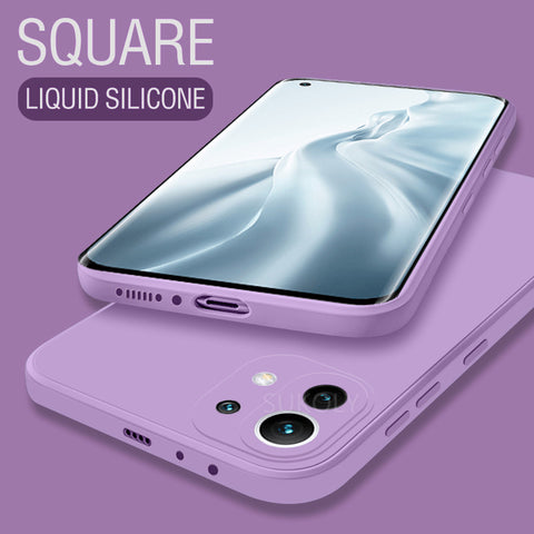 Luxury Original Square Soft Liquid Silicone Case For Xiaomi Mi 11 10T Pro 10 Lite 9 SE Poco F3 Redmi K40 9A Note 9 9S 9T 8 Cover