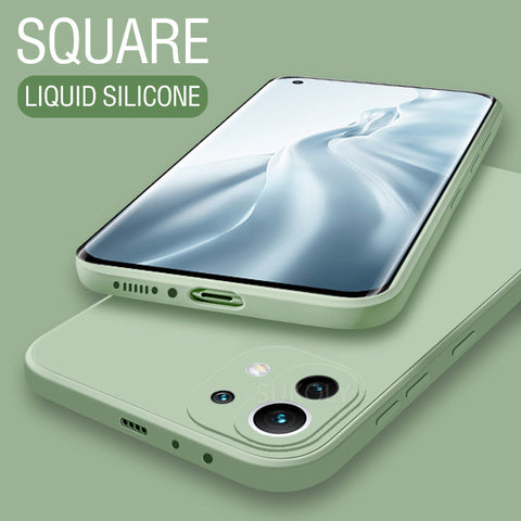 Luxury Original Square Soft Liquid Silicone Case For Xiaomi Mi 11 10T Pro 10 Lite 9 SE Poco F3 Redmi K40 9A Note 9 9S 9T 8 Cover