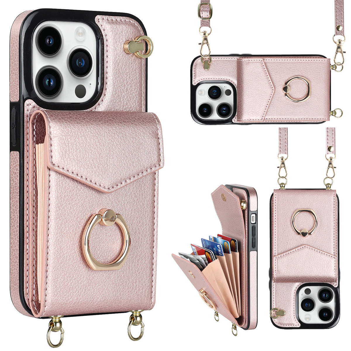 Cross body phone case Suitable for 14 Pro max phone holster organ Ring buckle protection case